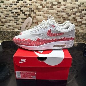Nike White and Red Athletic Shoes